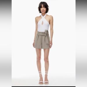 Wilfred High Waisted Paperbag Belted Shorts